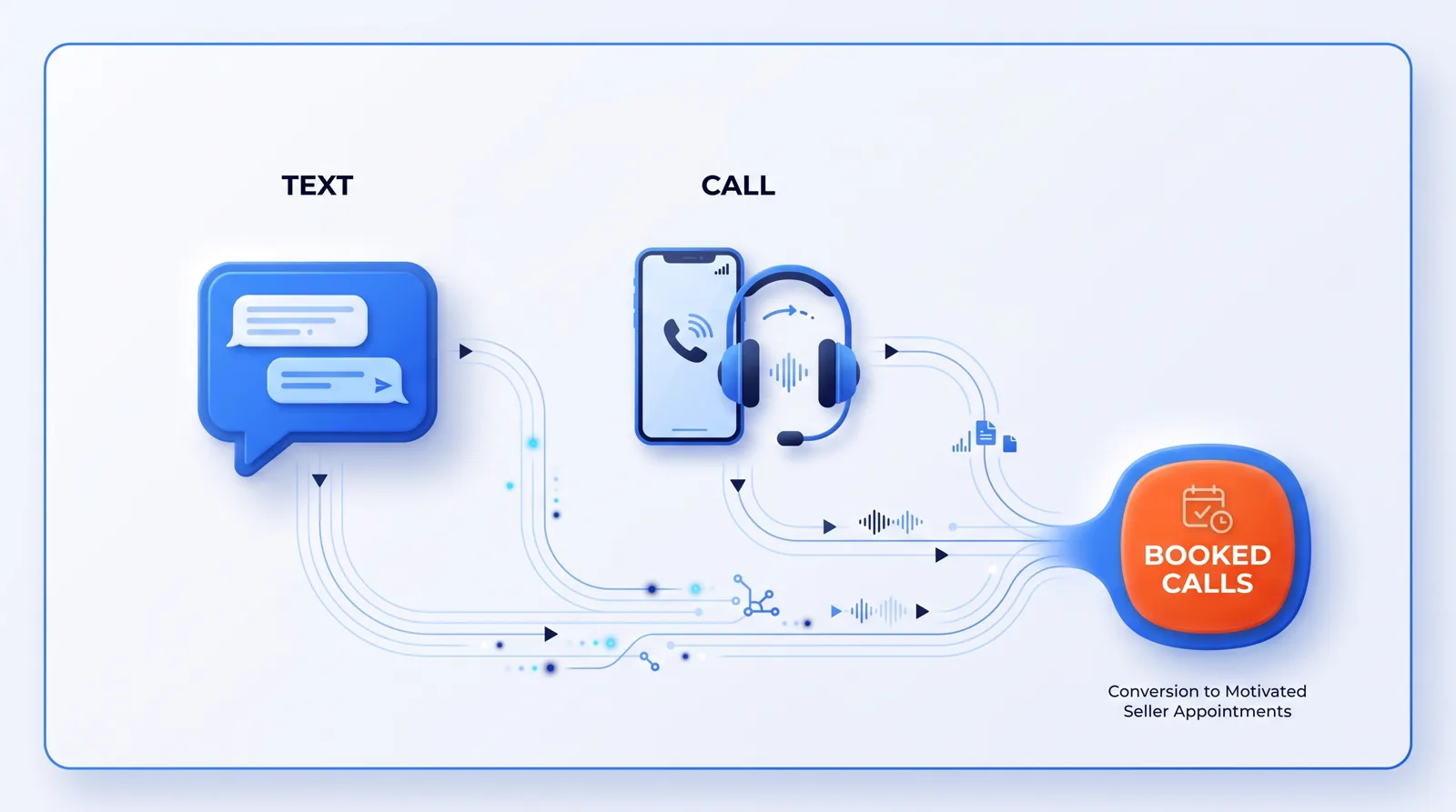 Text blasting vs cold calling for motivated sellers — infographic